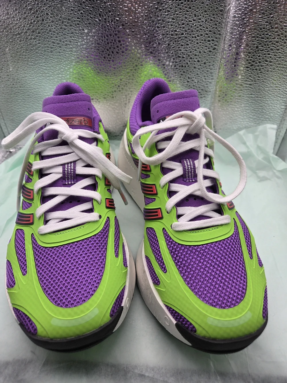 Women's Purple and Neon Green Athletic Sneakers